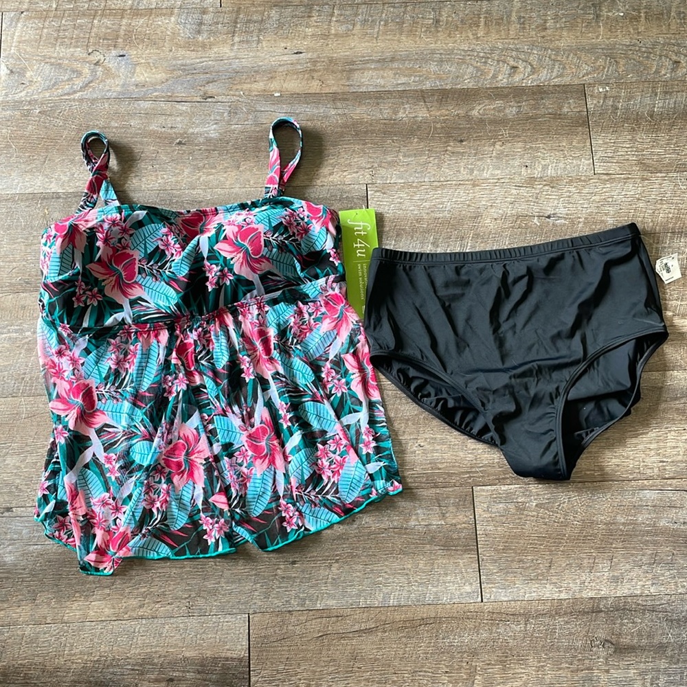 NWT Fit4U fit 4 ur tummy tankini swimsuit set